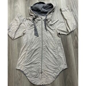 Lululemon hooded Vitality full zip jacket size 4 fossil missing waist drawstring